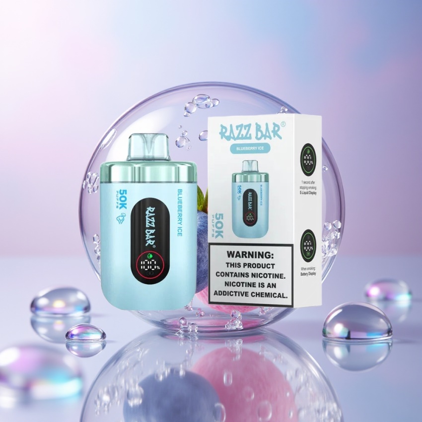 Razz Bar 50K Puffs 1.0 Ohm Mesh magyar nagykereskedés Áfonya Jég