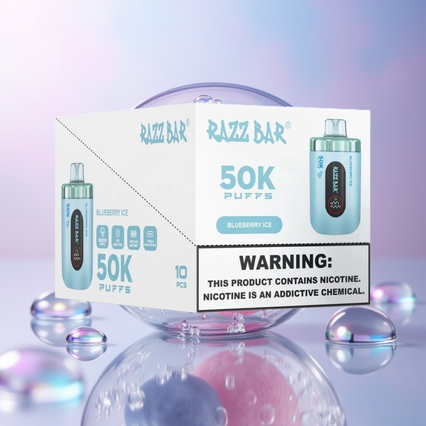 Razz Bar 50K Puffs 1.0 Ohm Mesh magyar nagykereskedés Áfonya Jég