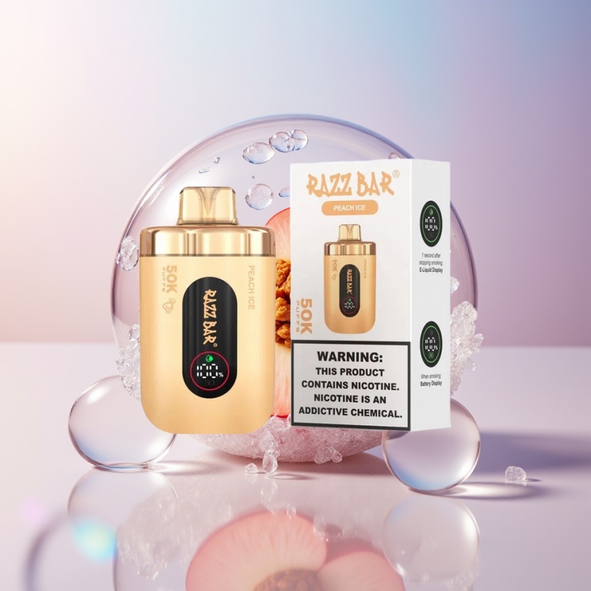 Razz Bar 50K Puffs 1.0 Ohm Mesh magyar nagykereskedés Őszibarack Jég