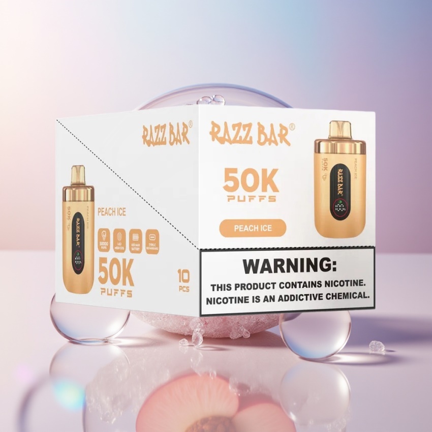 Razz Bar 50K Puffs 1.0 Ohm Mesh magyar nagykereskedés Őszibarack Jég