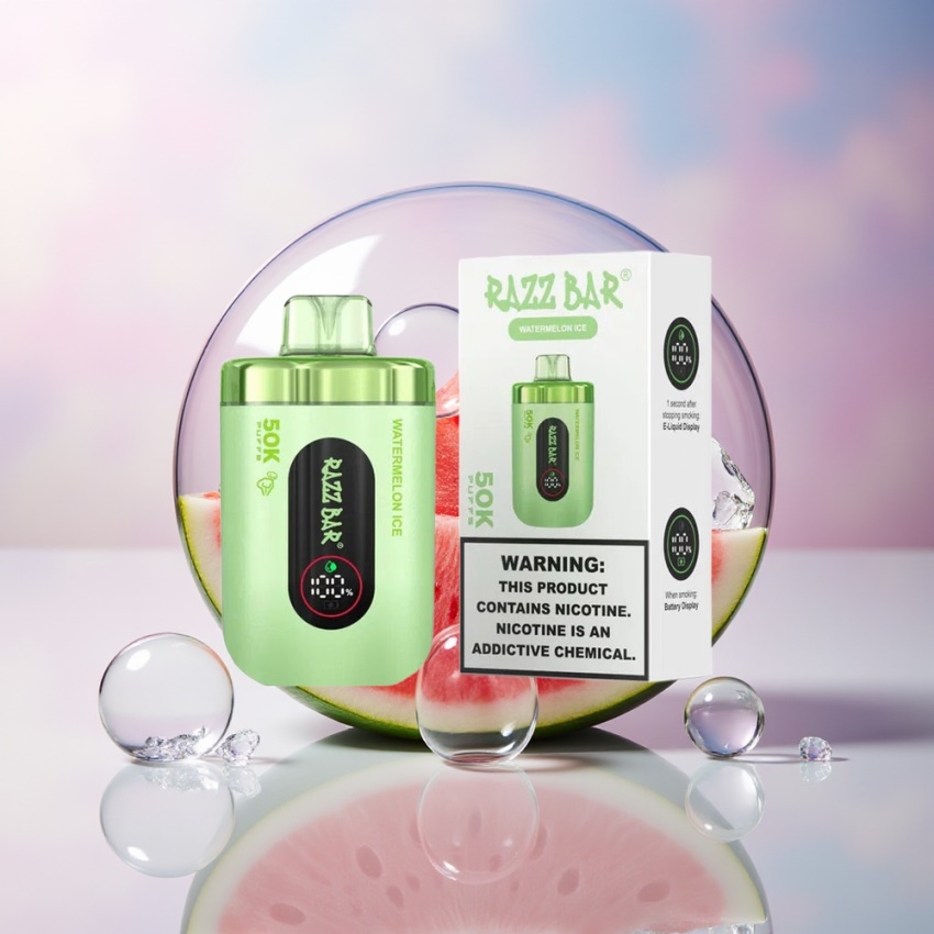 Razz Bar 50K Puffs Eldobható Vape Görögdinnye Jég (1.0 Ohm Mesh Coil) magyar nagykereskedés