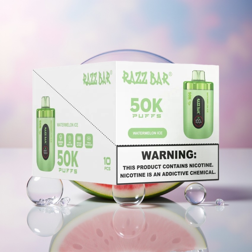 Razz Bar 50K Puffs Eldobható Vape Görögdinnye Jég (1.0 Ohm Mesh Coil) magyar nagykereskedés