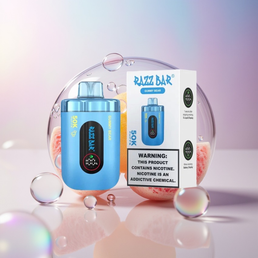 Razz Bar 50K Puffs Málcukor E-Cigi 1.0 Ohm magyar nagykereskedés