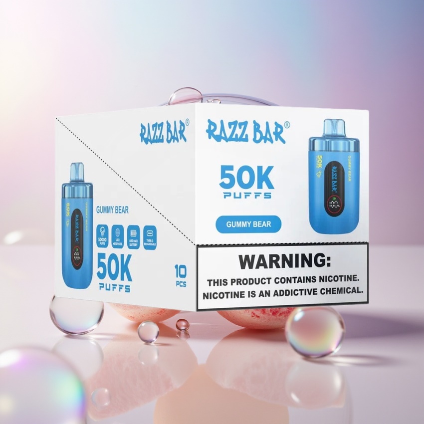Razz Bar 50K Puffs Málcukor E-Cigi 1.0 Ohm magyar nagykereskedés