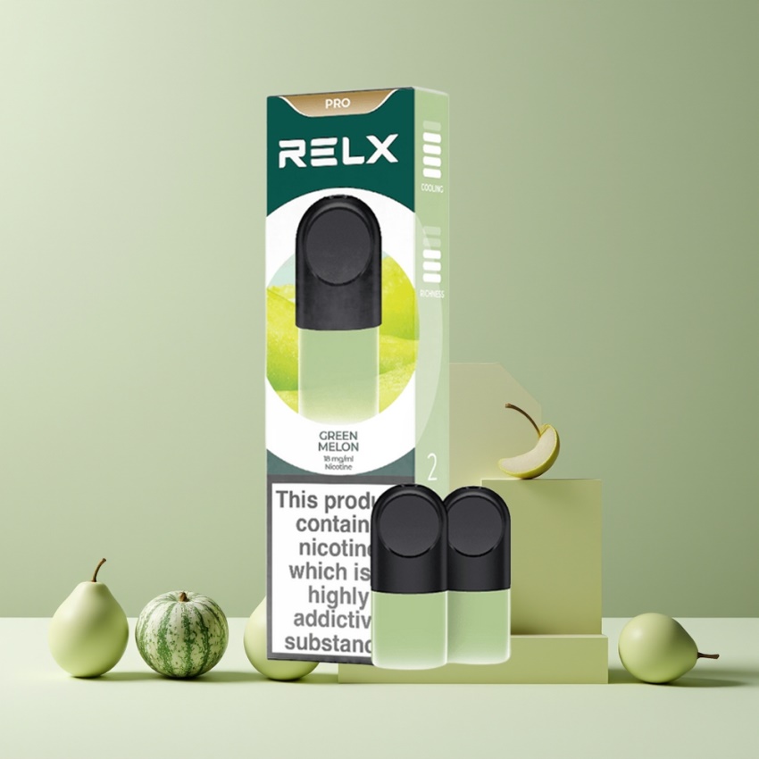 RELX Pod Pro Vape Készülék Gyümölcs-Zöld Dinnye, magyar nagykereskedés, 1.9 ml, Kiváló Íz & Sima Élmény