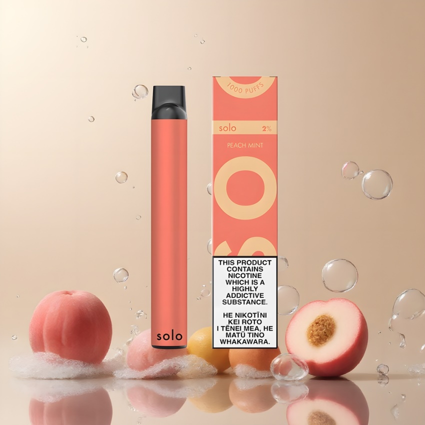 Solo 1000 Puffs Egyszerhasználatos Vape Őszibarack-Menta Mesh magyar nagykereskedés (75 karakter)