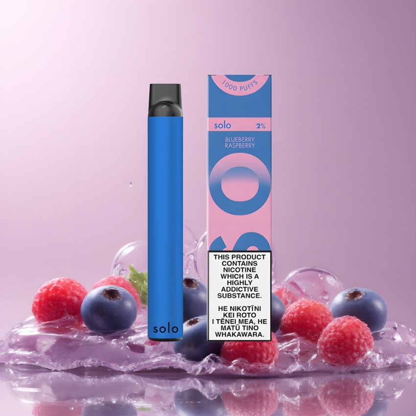 Solo 1000 Puffs Mesh Disposable Vape Áfonya Málna magyar nagykereskedés