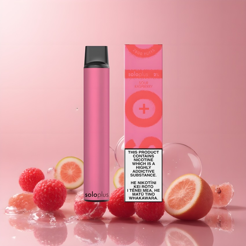 Solo Plus 2800 Puffs (6.5ml) Eldobható Vape Savanyú Málna magyar nagykereskedés
