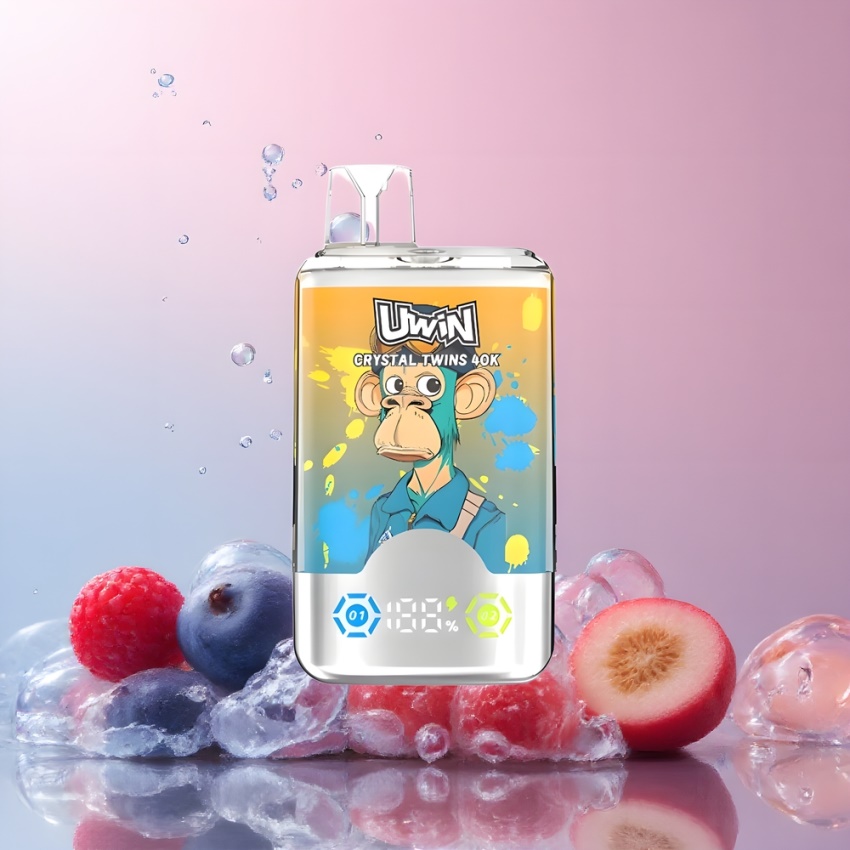 Uwin Crystal Twins 40000 Puffs magyar nagykereskedés Áfonya Málna Cseresznye Jég