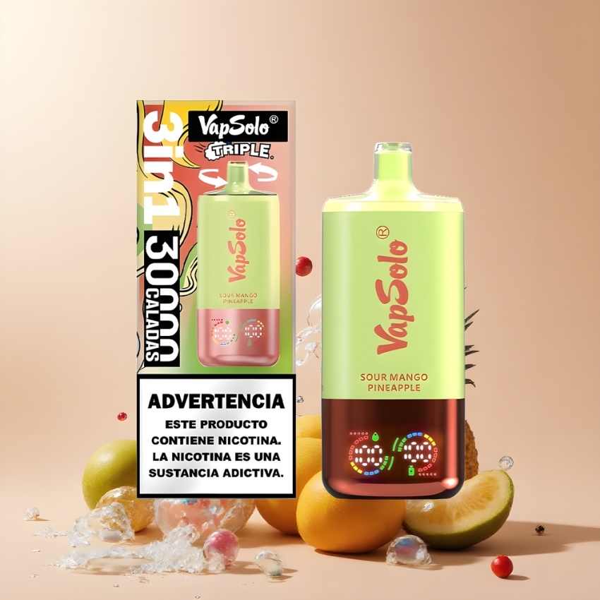 VapSolo Tripe 30000 Puffs 40ml magyar nagykereskedés Savanyú Manga-Ananász