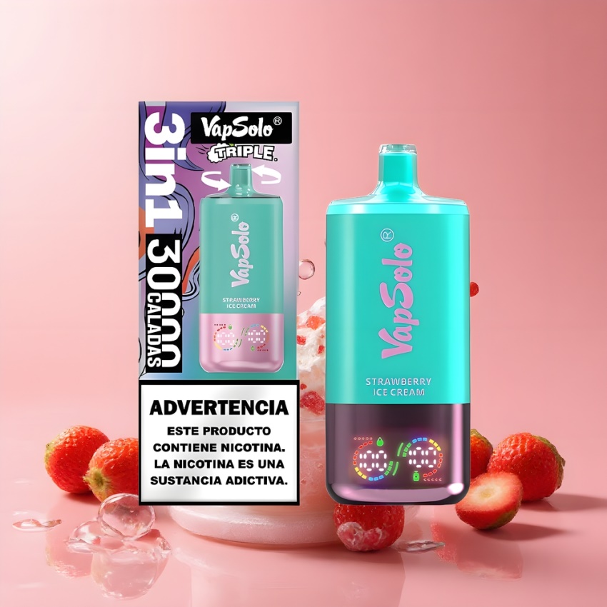 VapSolo Tripe 30000 Puffs 40ml magyar nagykereskedés eperfagylalt