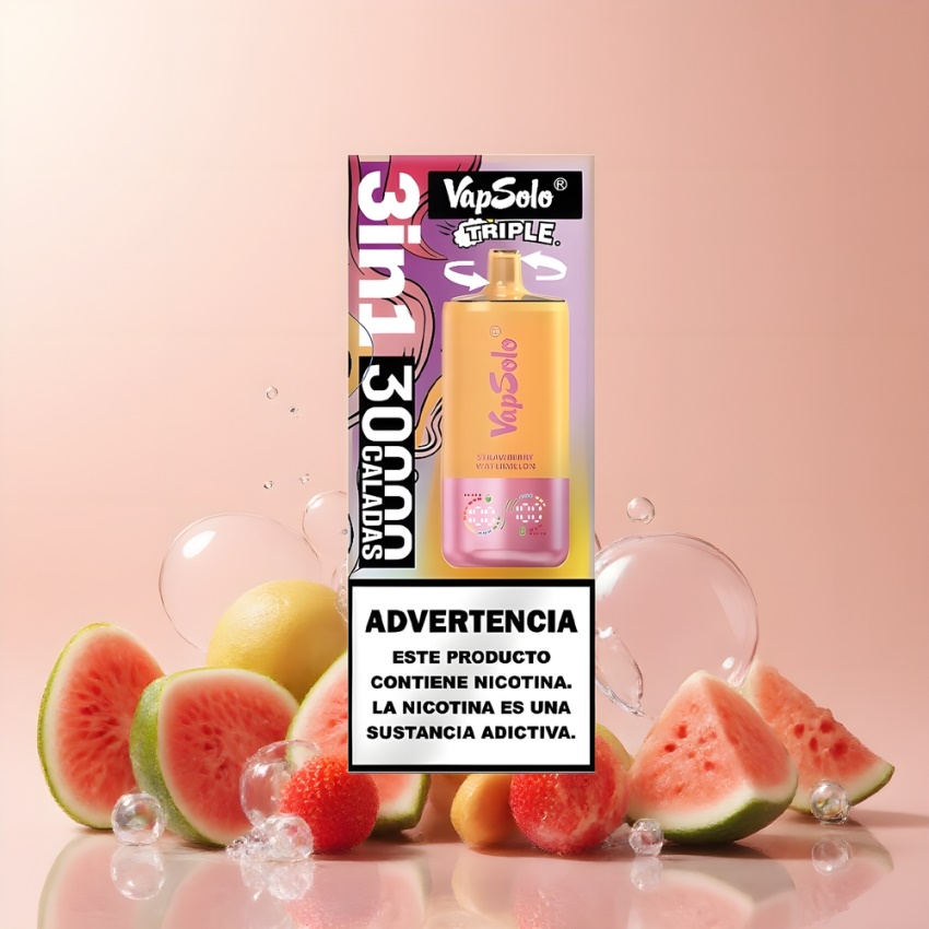 Vapsolo Tripe 30000 Puffs 40ml magyar nagykereskedés Eper Dinnye & Barack Őszibarack