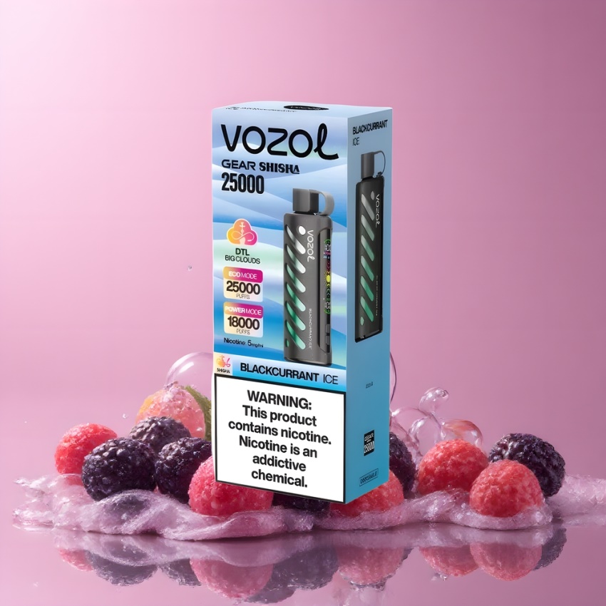 VOZOL Gear Shisha 25000 Puffs Dual Mesh Feketeribizli Jég magyar nagykereskedés