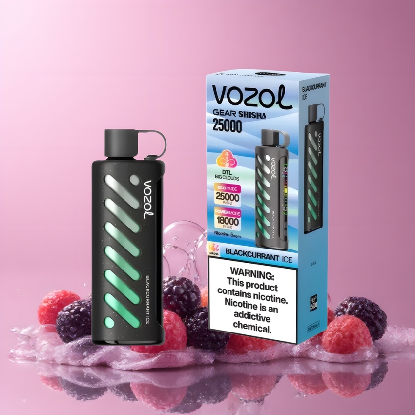 VOZOL Gear Shisha 25000 Puffs Dual Mesh Feketeribizli Jég magyar nagykereskedés