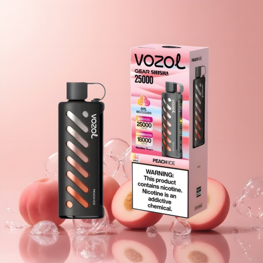 VOZOL Gear Shisha 25000 Puffs S.i.L.C Tech magyar nagykereskedés Őszibarack Jég