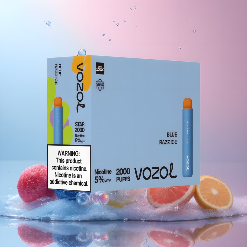 VOZOL STAR 2000 Disposable Vape Kék Málna Jég VAMT magyar nagykereskedés