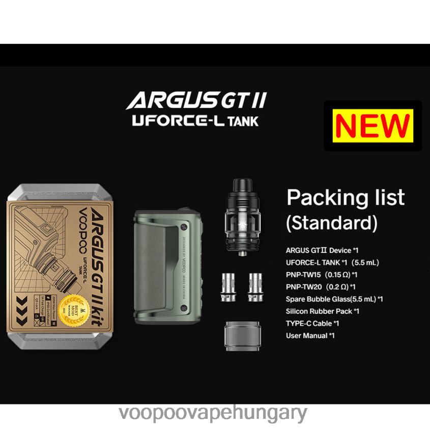 VOOPOO ARGUS GT II tankkészlet grafit Z0646H1 VOOPOO Magyarország